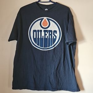 NHL Edmonton Oilers Connor McDavid Blue Nhl T-Shirt Mens Size XL Big Letters